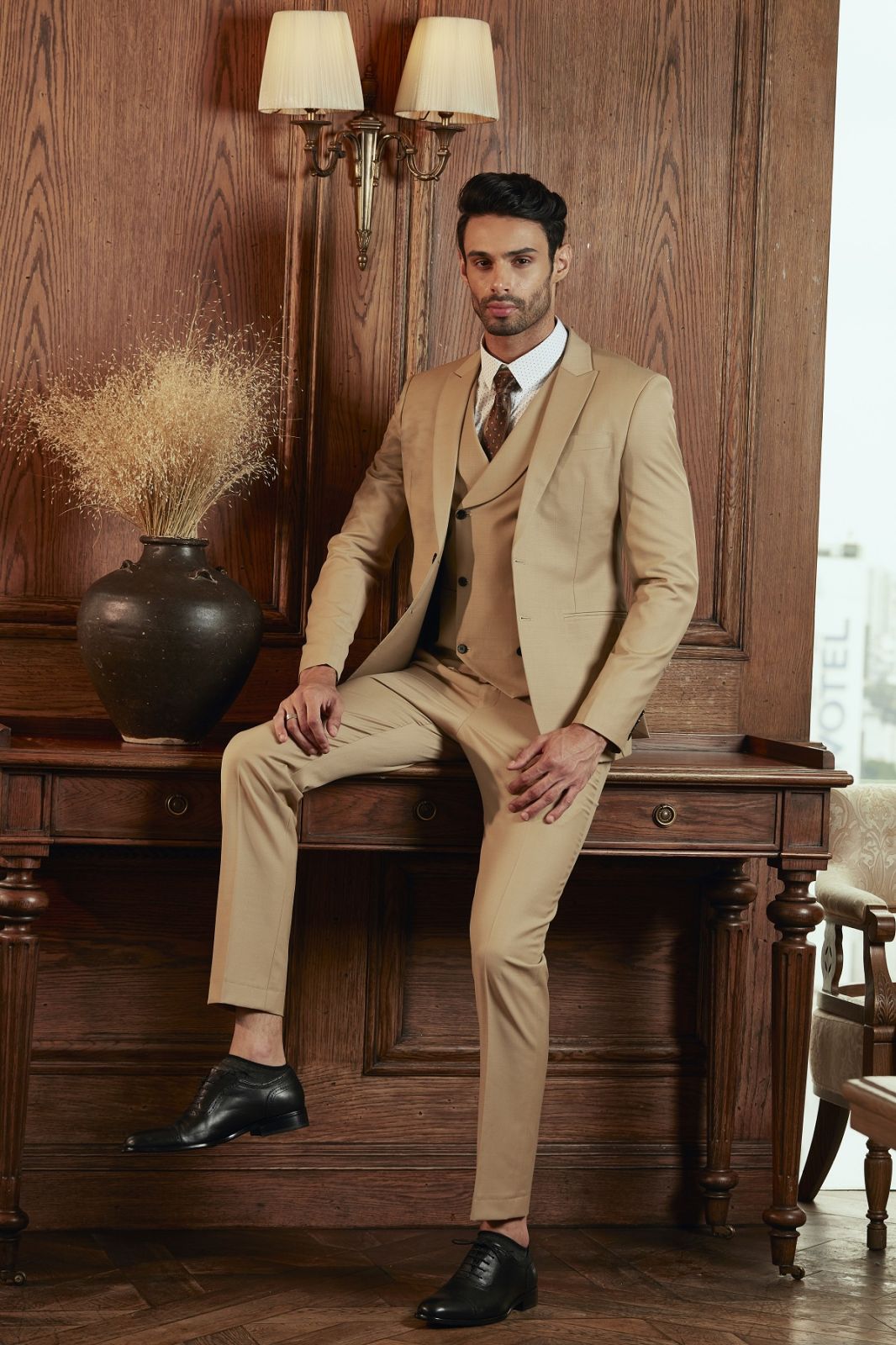 3 Pieces Beige Suit 